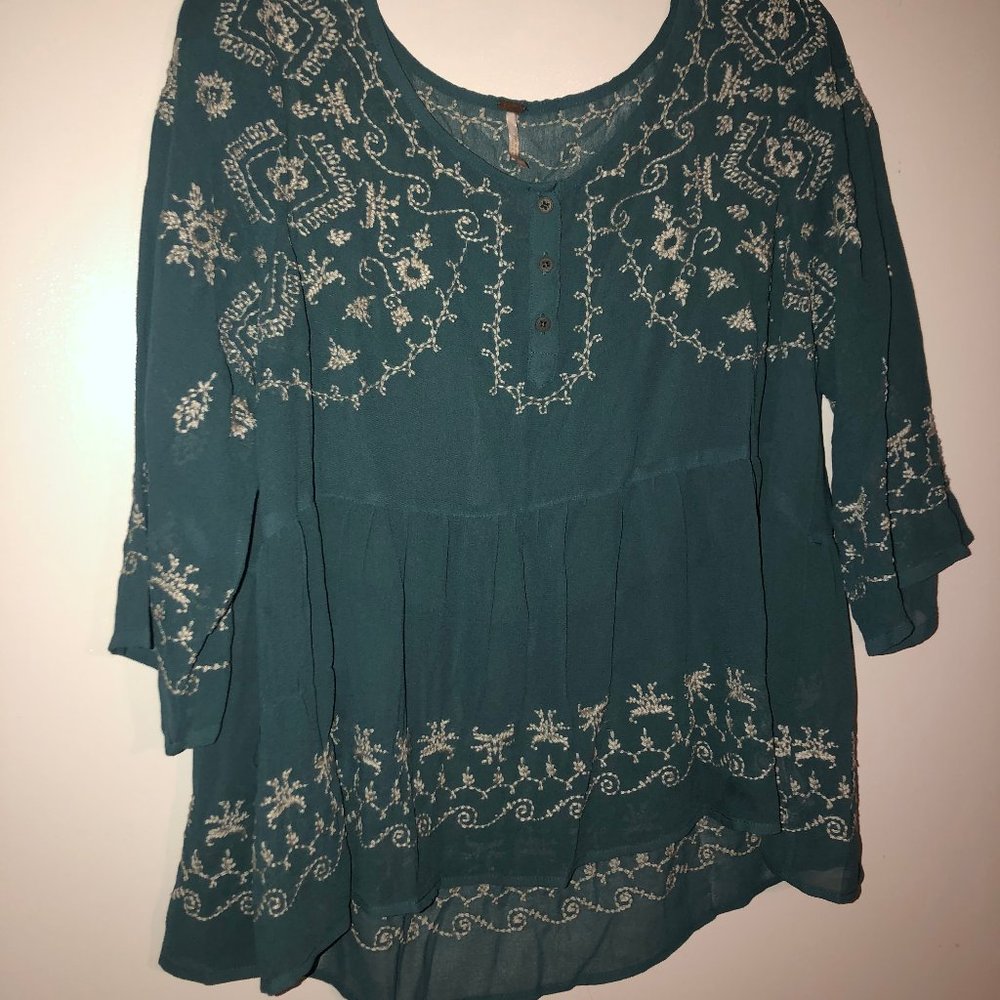 Free People Embroidered Top